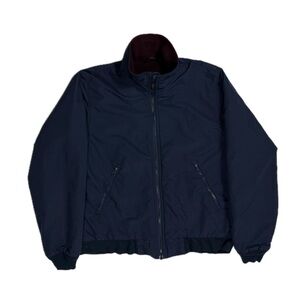 LL Bean 100% nylon shell navy fleece lined OHK 18 windbreaker Jacket Men small